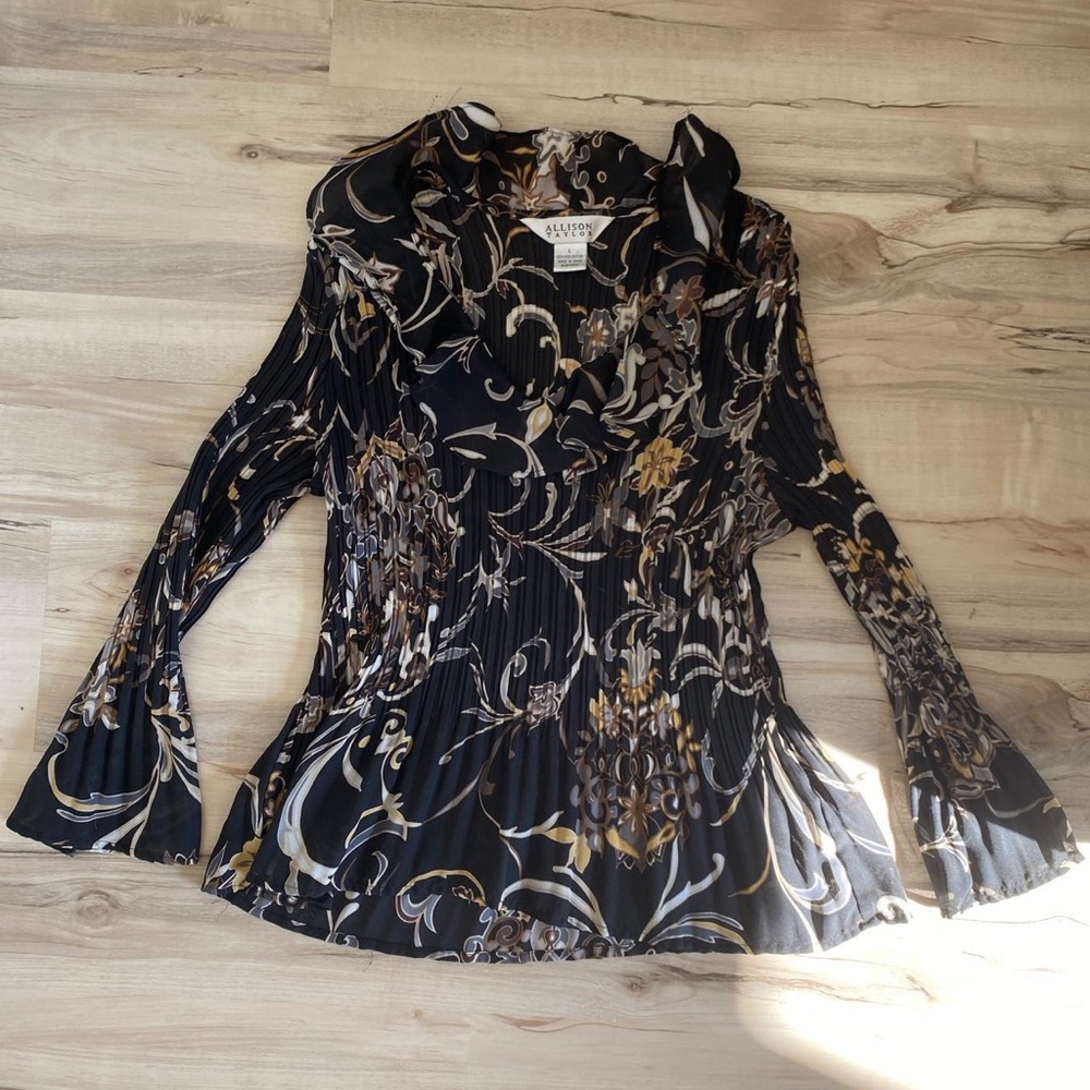 Mesh Fall Floral Blouse